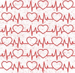 Red seamless background with hearts.
