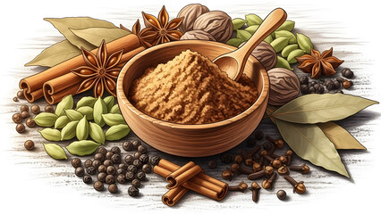Photo of mixed spices or powder for salt seasoning