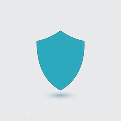 A teal shield icon on a light gray background with a subtle shadow effect