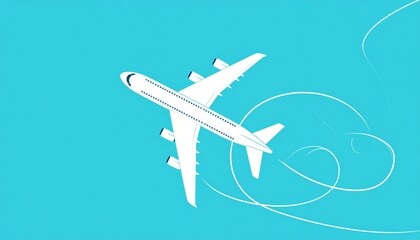 flying airplane abstract concept vector illustration