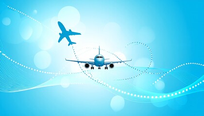 flying airplane abstract concept vector illustration