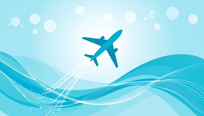 flying airplane abstract concept vector illustration