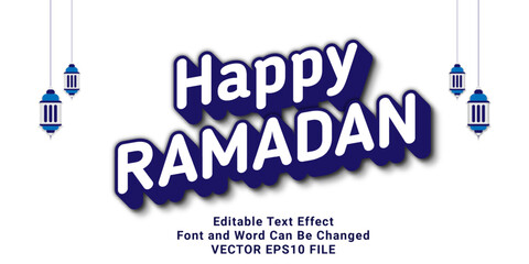 happy ramadan design templates typhography text effect