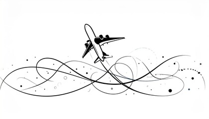flying airplane abstract concept vector illustration