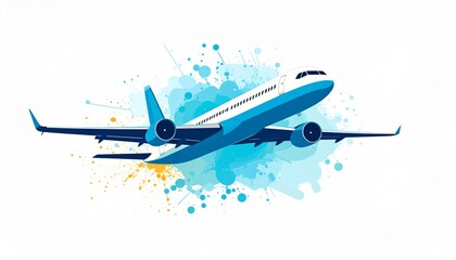 flying airplane abstract concept vector illustration