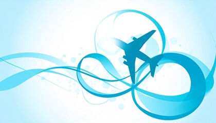 flying airplane abstract concept vector illustration