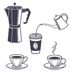Coffee brewing illustration