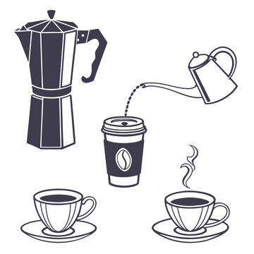 Coffee brewing illustration