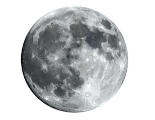 Full, detailed moon view showing craters and gray surface