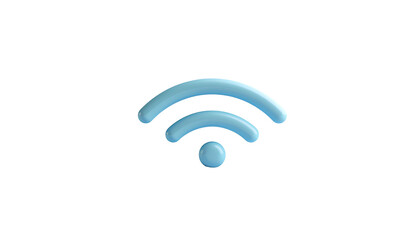 Glossy blue WiFi symbol isolated on a black backdrop