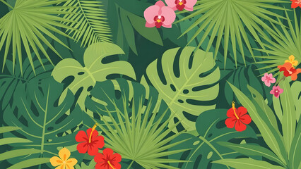 Bright and fun clipart of jungle animals and plants