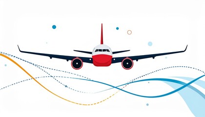 flying airplane abstract concept vector illustration