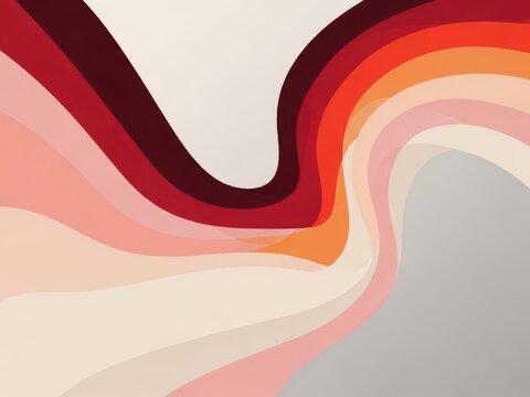 Dynamic Abstract Wavy Background with Red Orange and Pink Flowing Lines - Powered by Adobe