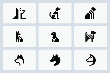 Elegant Minimalist Dog Icon Set for Branding and Digital Projects