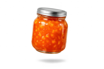 Jar of beans in tomato sauce on transparent background, canned delight