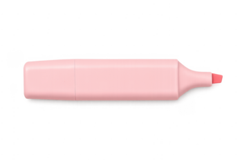 Pink highlighter pen marking important information transparent background