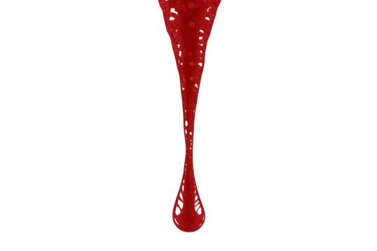 Dripping Red Liquid with transparent background, perfect for design use. - Powered by Adobe