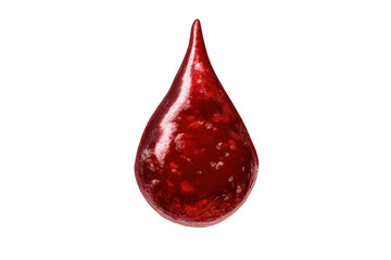 Obraz premium Crimson blood drop with transparent background close-up studio shot.