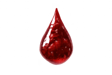 Crimson Red Drop on transparent background, a digitally created image