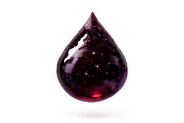 Dark Red Liquid Drop, Fluid isolated on transparent background design