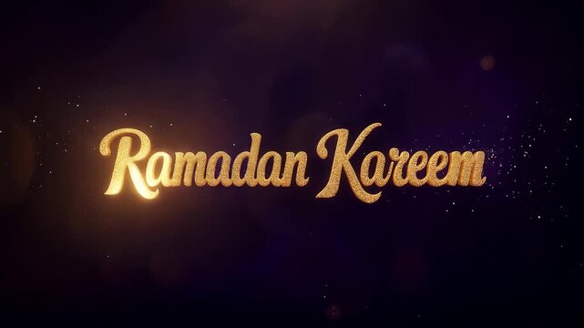 Script Ramadan Kareem on Purple Nebula Background