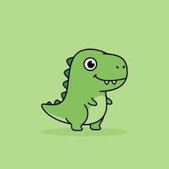 Obraz premium cute baby green t-rex