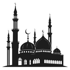 Silhouette of a grand mosque