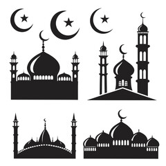 Silhouettes of mosques