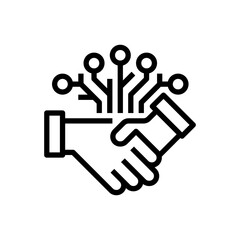 Fototapeta premium Networking Line Icon, Outline Symbol for Social Connection, Professional Linking, Community Building, Relationship Management, and Contact Sharing. Vector Sign Icon.