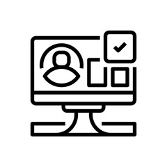 User Testing Line Icon, Outline Symbol for Usability Check, Experience Analysis, Quality Assurance, Feedback Collection, and System Trial. Vector Sign Icon.
