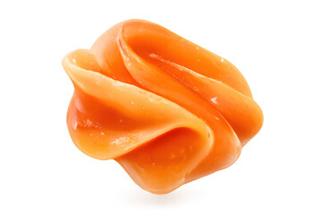Delicious caramel candy swirl against transparent background imagery.