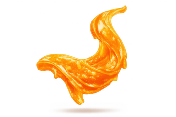 Abstract orange liquid shape on transparent background presentation