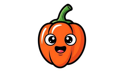 Obraz premium Happy Cartoon Pumpkin Character Illustration.