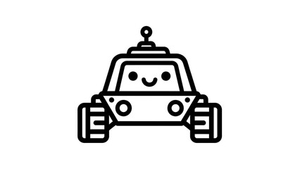 Obraz premium Simple Cartoon Robot Vehicle Illustration Design.