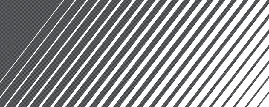 Striped line vector pattern with diagonal gradient fade and transparent bg. The gradient transition lattice builds abstract geometry with alternating gradation and clean space.