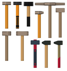 Various Construction Sledgehammers Models Vectors