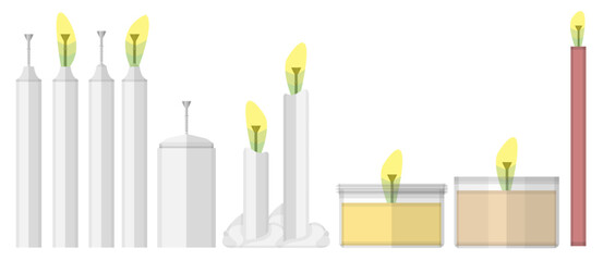 Various Religious Candles Models Vectors