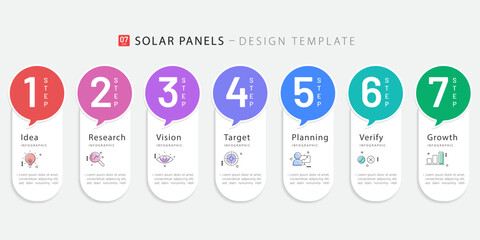 Timeline Creator infographic template. 7 Step timeline journey, calendar Flat simple infographics design template. presentation graph. Business concept with 7 options, vector illustration.