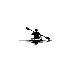 Fototapeta premium Kayaking Water Sport Silhouette Logo
