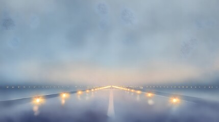 Fototapeta premium Early morning runway glows a serene promise of reliable air travel precision design