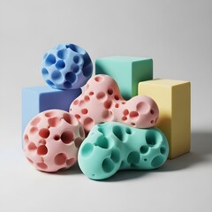 Colorful geometric shapes arrangement