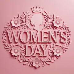 Elegant Women&rsquo;s Day Floral Emblem