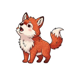 Obraz premium red fox cartoon