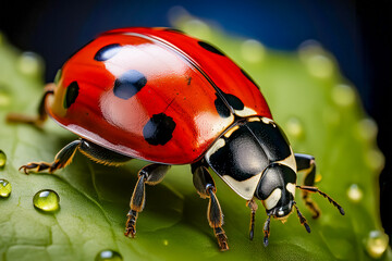 Ein Marienk&auml;fer in seiner vollen Sch&ouml;nheit