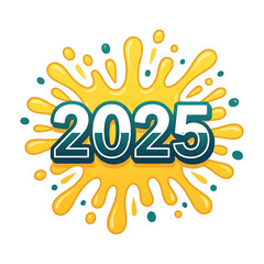 2025 New Year Celebration Splash Design.