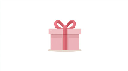 Fototapeta premium A beautifully wrapped pink gift box with a ribbon, symbolizing love and celebration. Perfect for occasions like Valentine's Day or birthdays.