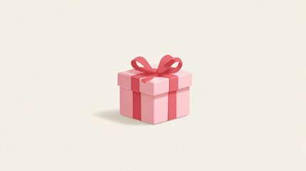 Obraz premium A beautiful pink gift box with a ribbon, perfect for conveying love, celebrations, and special occasions.