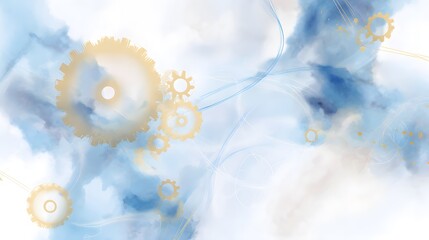 Global network connection illustrated digitally serene technology concept modern innovation design aesthetic art