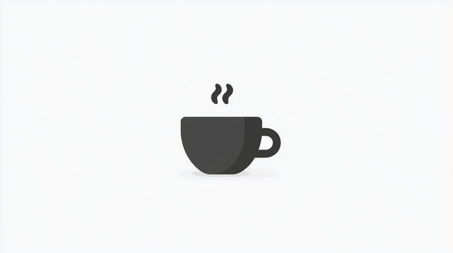 Stylish icon of a steaming coffee cup, perfect for coffee lovers and branding, symbolizing warmth and comfort for cafes and lifestyle brands. - Powered by Adobe