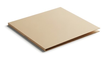 kraft brochure with natural texture, smooth folds, and elegant minimal shadows.